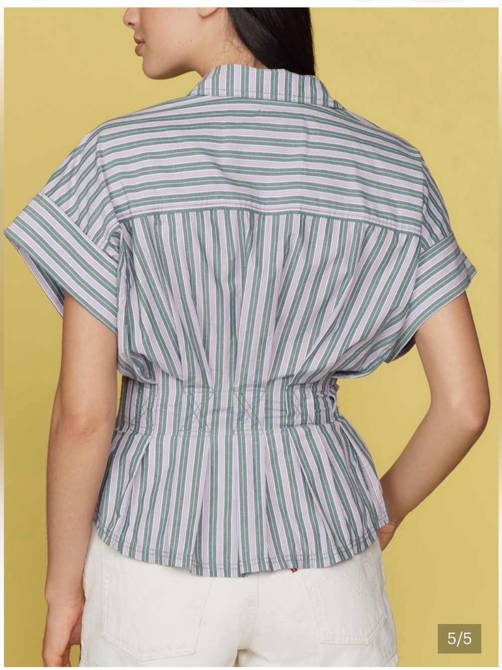 Bobbie Short Sleeve Fitted Waist Blouse by Pilcro - Picture 5 of 9